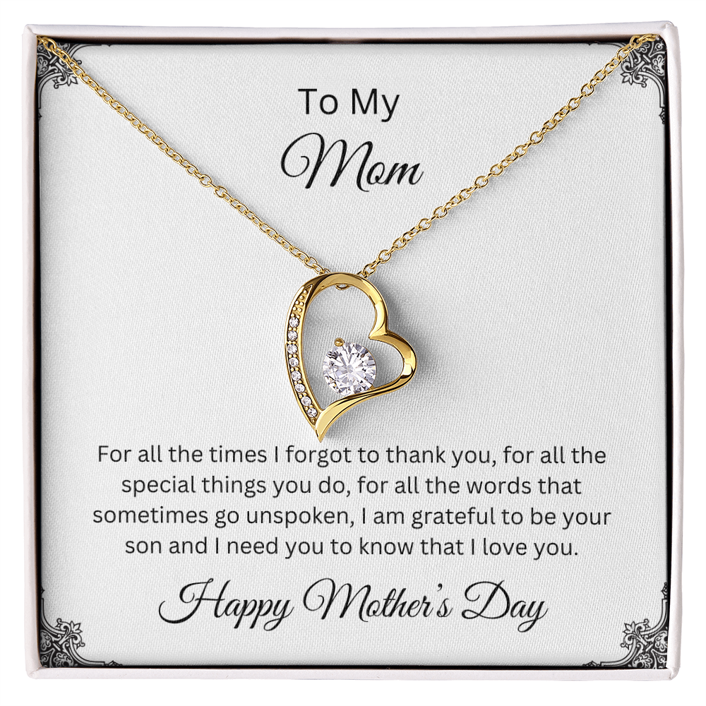 Forever Love Necklace/ To Mom Happy Mother's Day Love Son