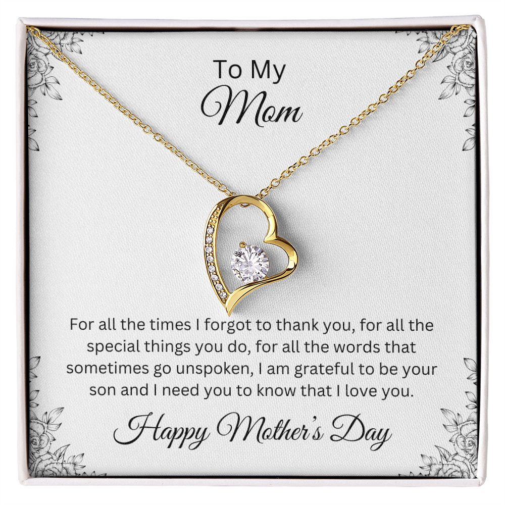 Forever Love Necklace/ To My Mom Happy Mother's Day Love, Son