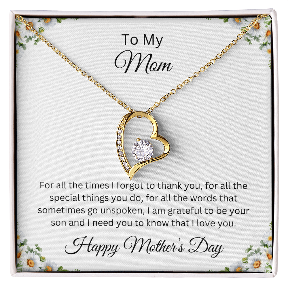 Forever Love Necklace/ To My Mom Happy Mother's Day Love Son