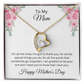 Forever Love Necklace/ To Mom Happy Mother's Day Love  Son