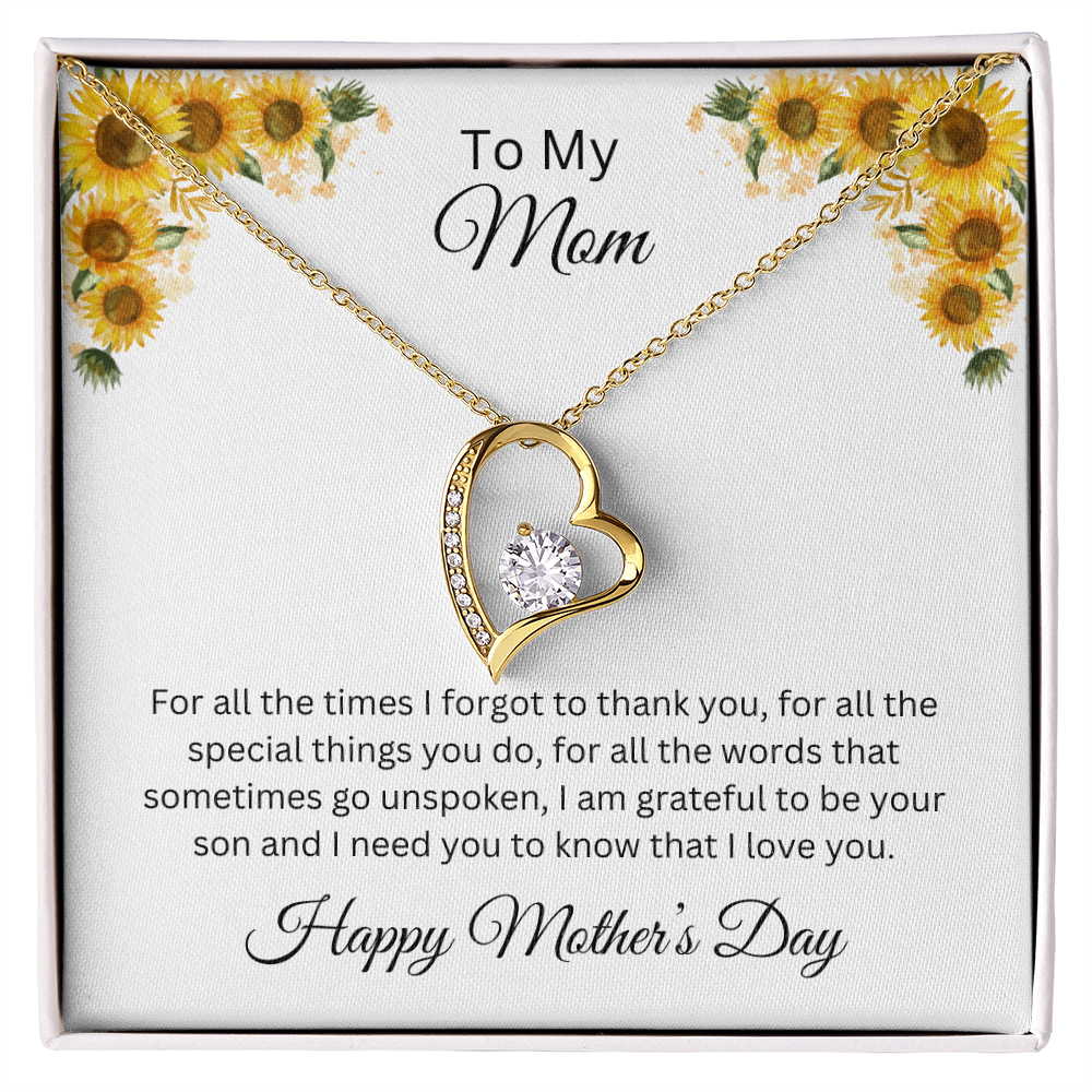 Forever Love Necklace/ To My Mom Happy Mother's Day Love, Son