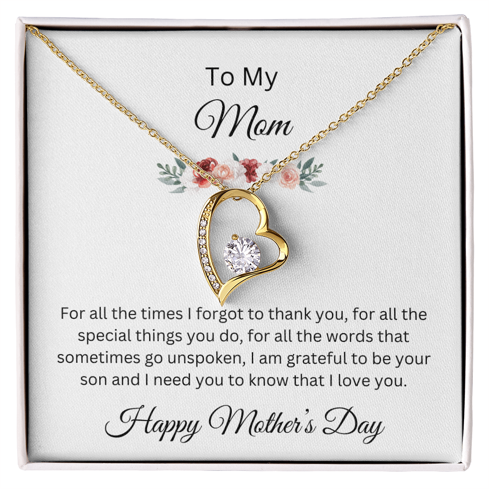 Forever LoveNecklace/ To My Mom, Happy Mother's Day Love, son