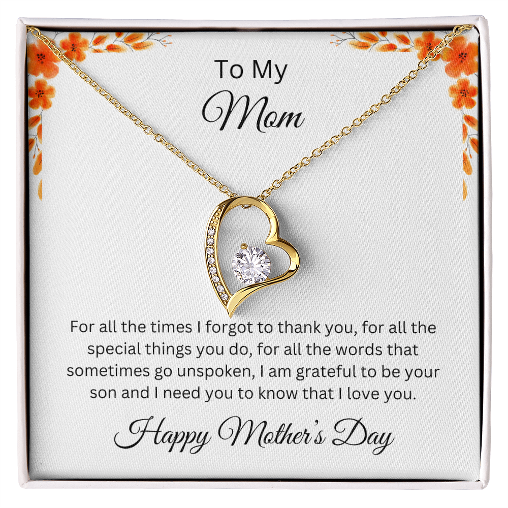 Forever Love Necklace/ To My Mom Happy Mother's Day Love, Son