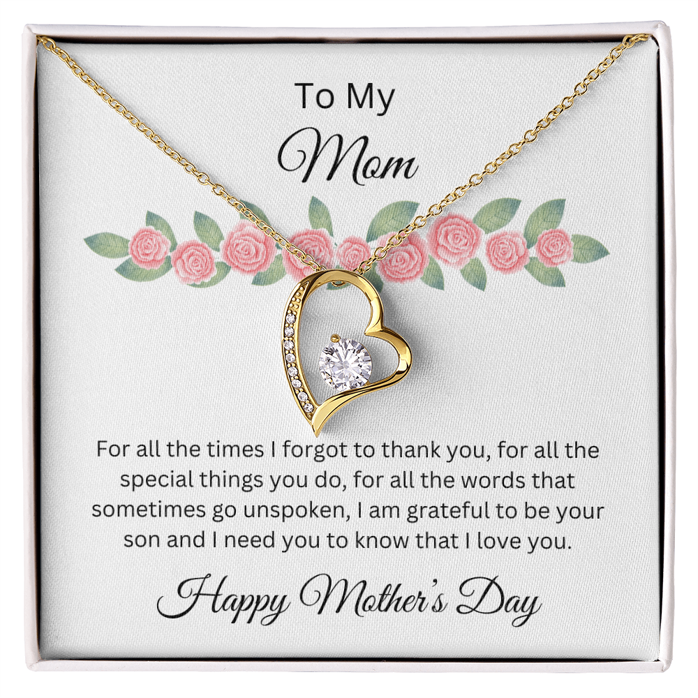 Forever Love Necklace/ To Mom Happy Mother's Day Love Son