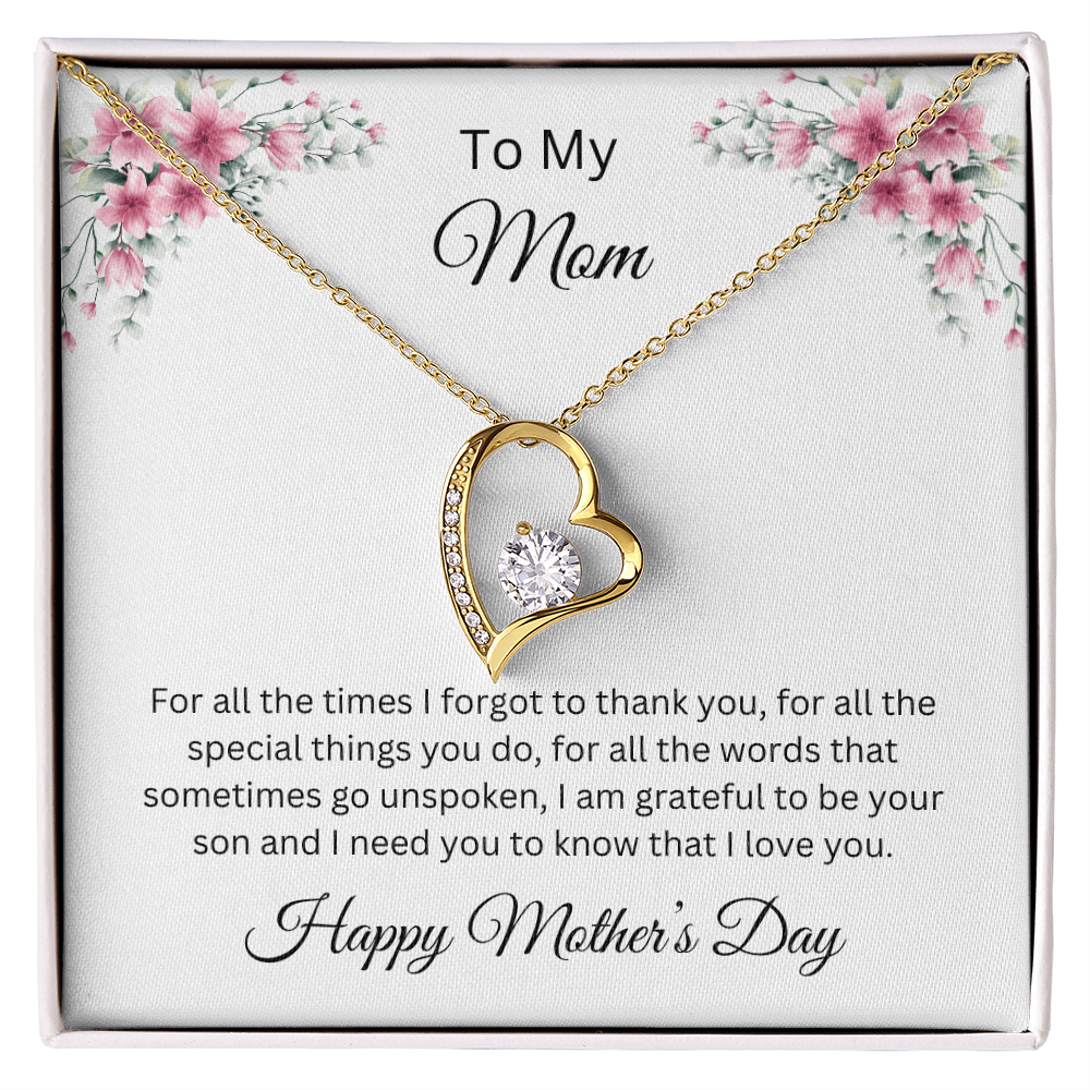 Forever Love Necklace/To My Mom Happy Mother's Day Love Son