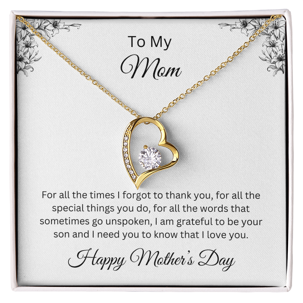 Forever Love Necklace/ To My Mom Happy Mother's Day Love Son