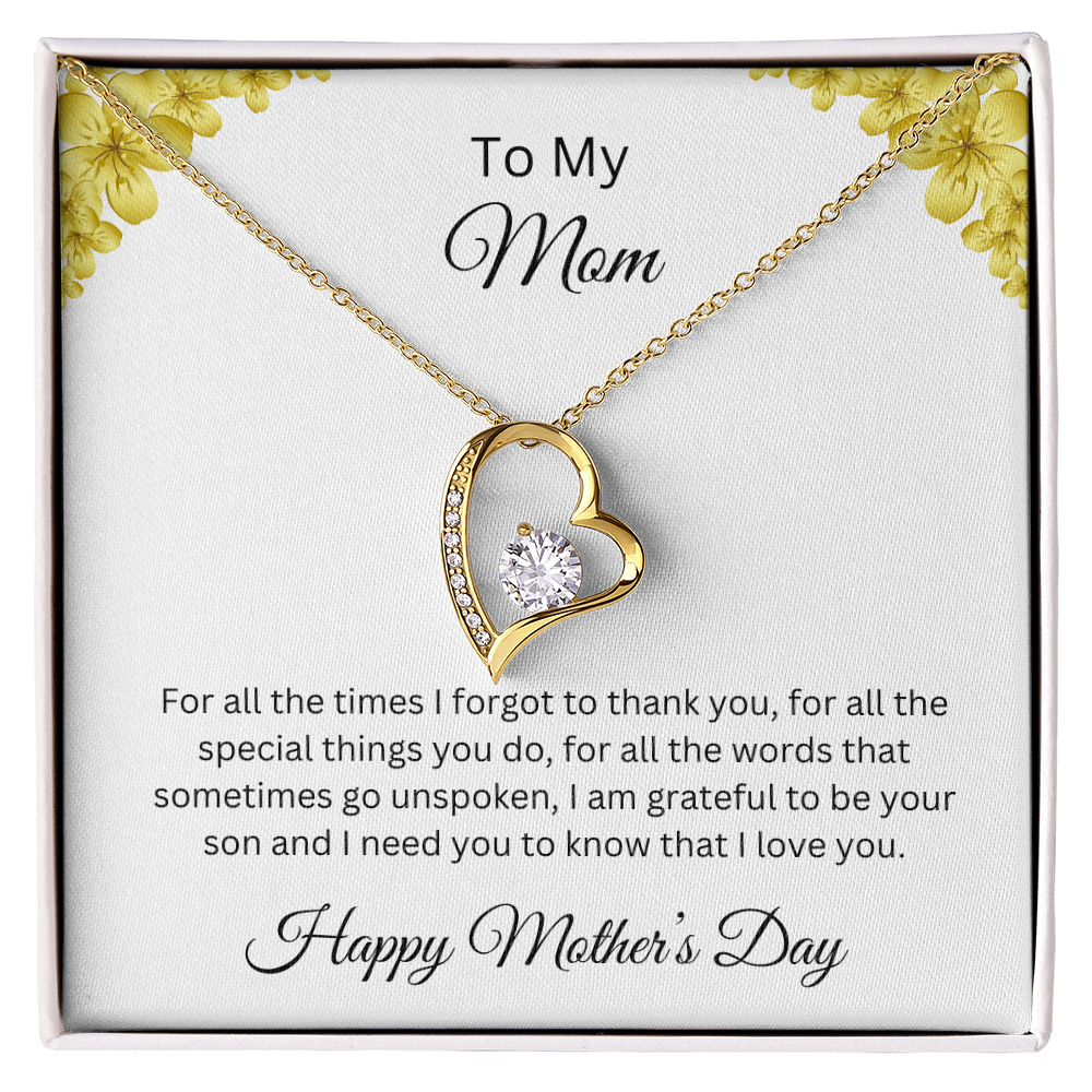 Forever Love Necklace/ To My Mom Happy Mother's Day Love Son