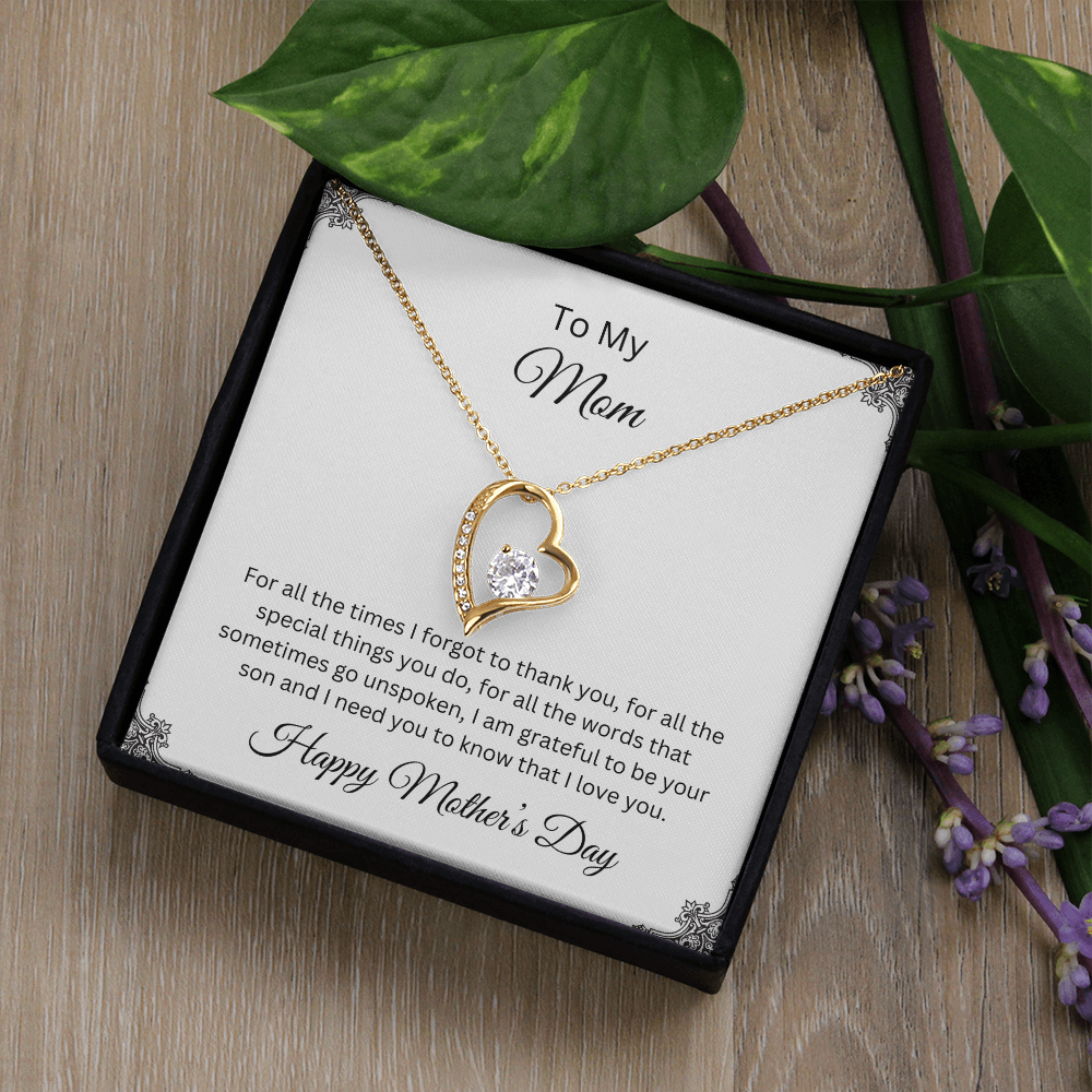 Forever Love Necklace/ To Mom Happy Mother's Day Love Son