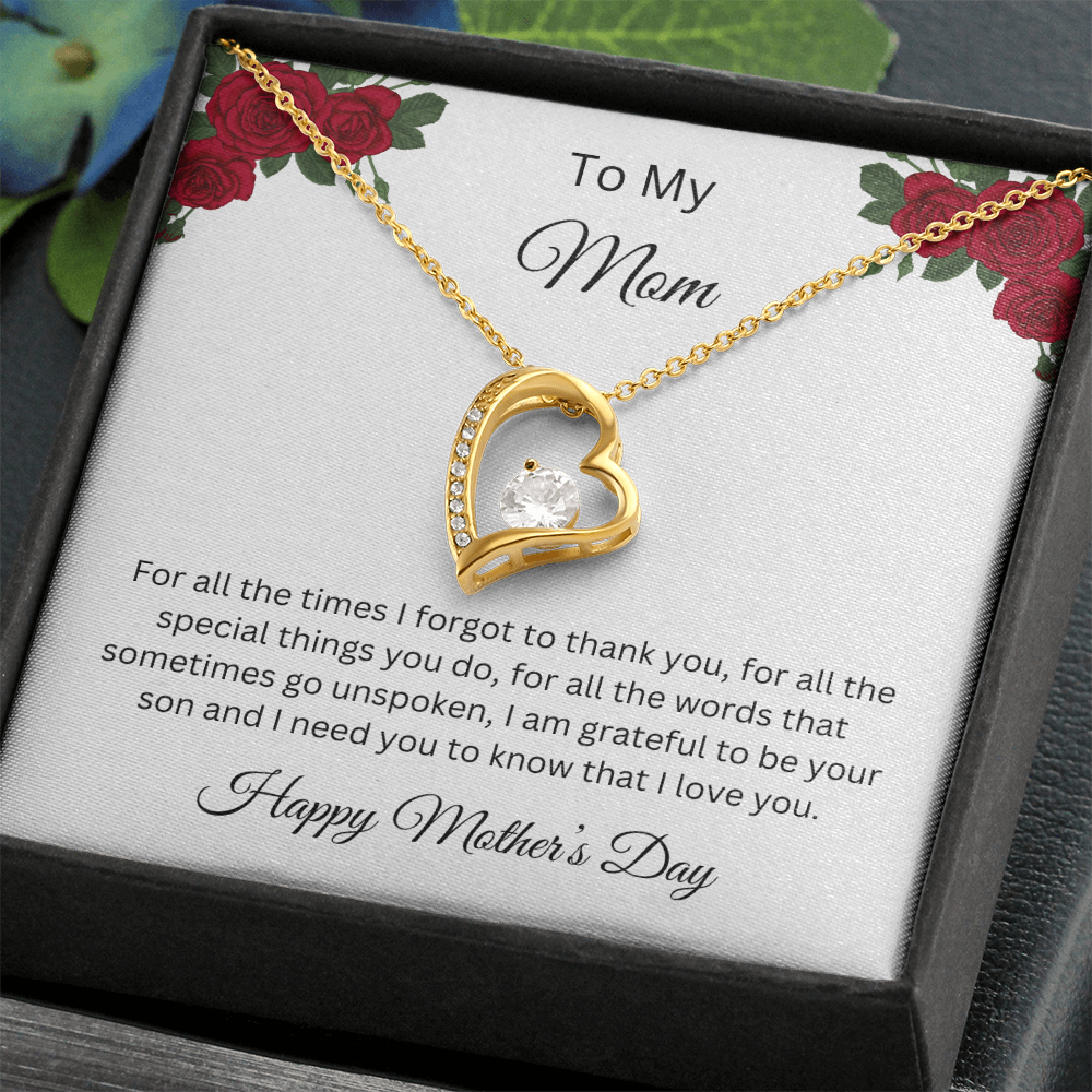 Forever Love Necklace/ To Mom, Happy Valentine's Day Love, Son