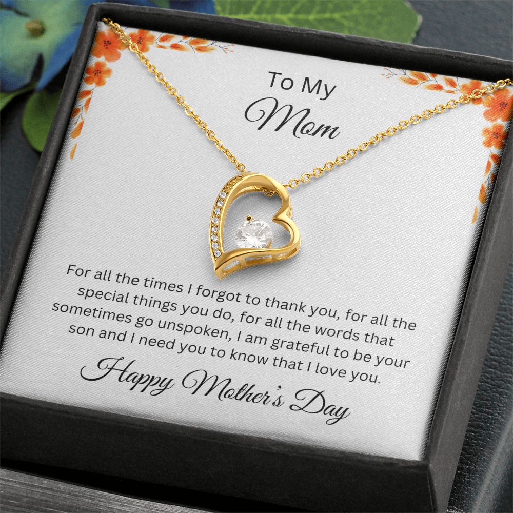 Forever Love Necklace/ To My Mom Happy Mother's Day Love, Son