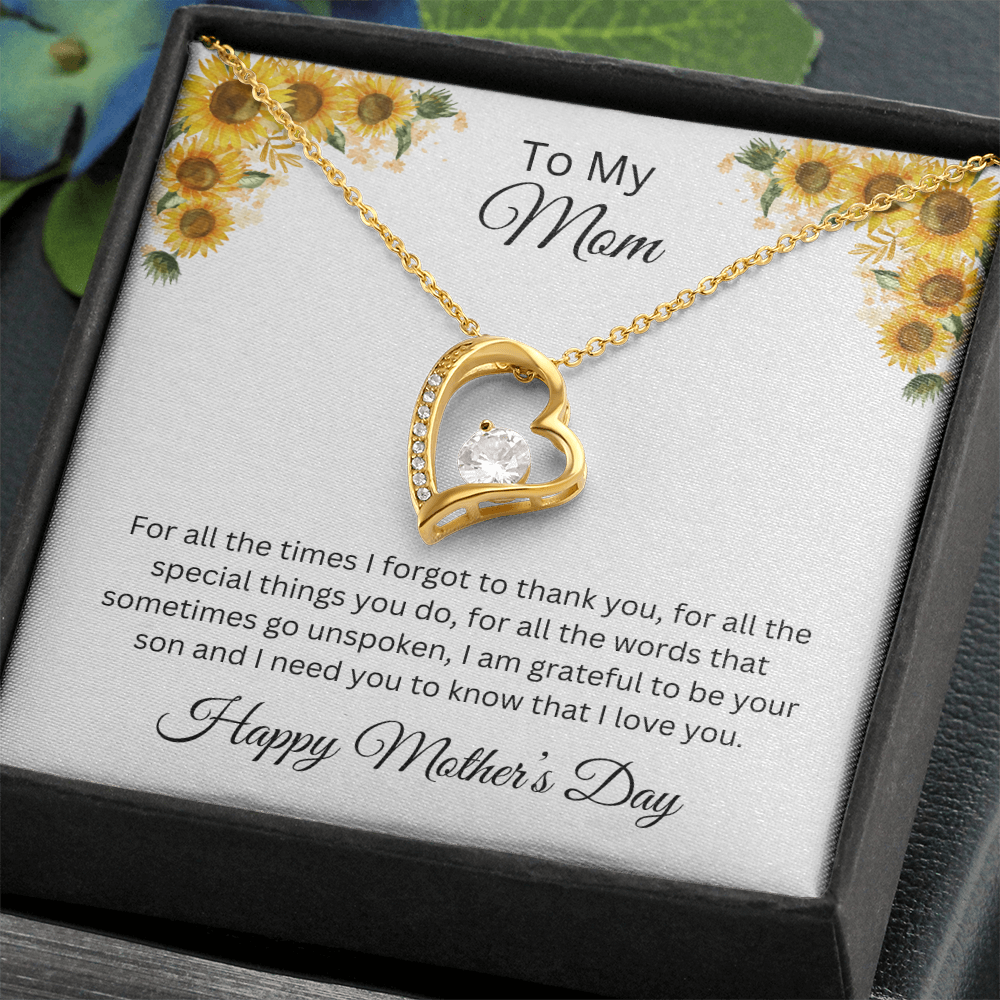 Forever Love Necklace/ To My Mom Happy Mother's Day Love, Son