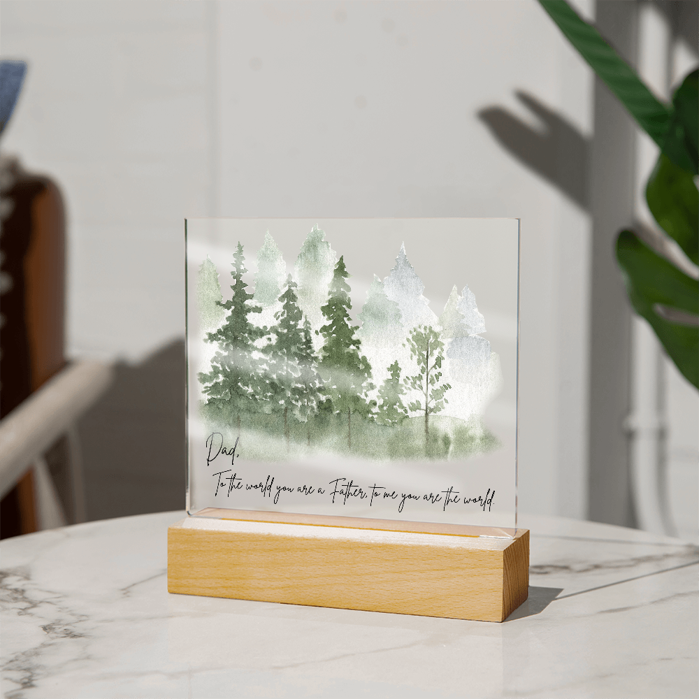 Acrylic Square Plaque/Dad To me you are the world