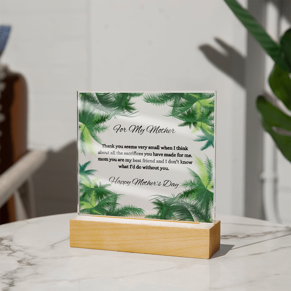 Acrylic Square Plaque/Happy Mother's Day