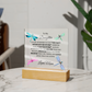 Acrylic Square Plaque From Mom To Daughter
