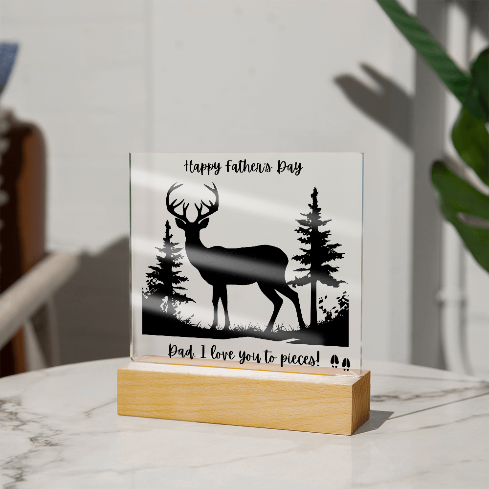 Acrylic Square Plaque/Buck?Happy Father's Day