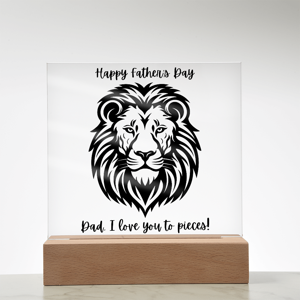 Acrylic Square Plaque/Lion/ Happy Father's Day