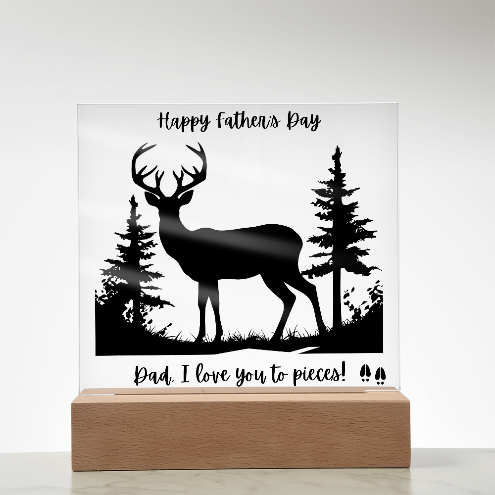 Acrylic Square Plaque/Buck?Happy Father's Day