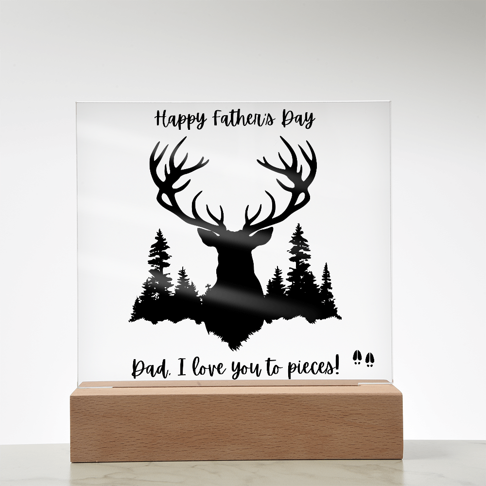 Acrylic Square Plaque/Big Buck/Happy Father's Day