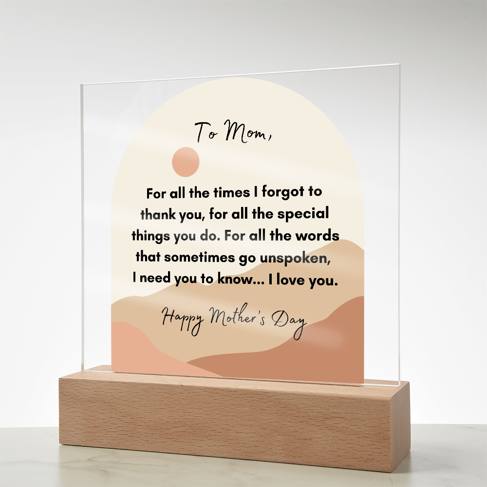 Acrylic Square Plaque/ Happy Mother's Day