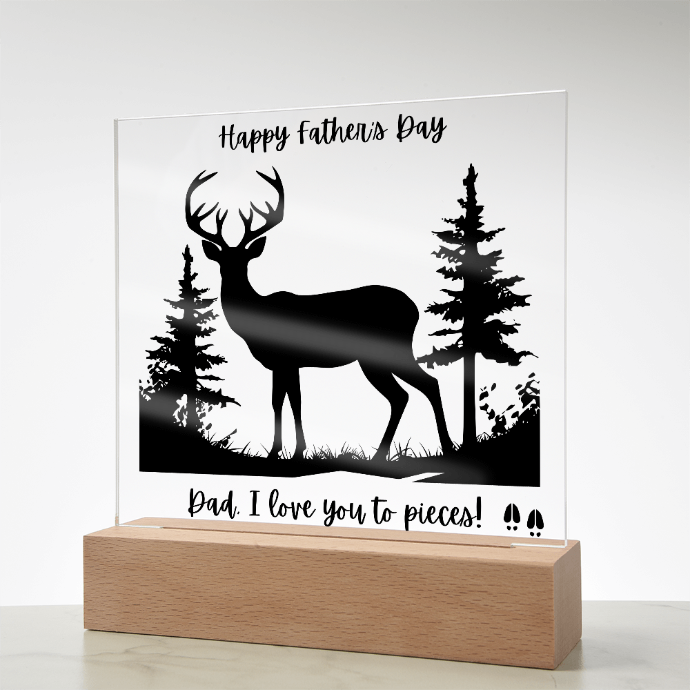 Acrylic Square Plaque/Buck?Happy Father's Day