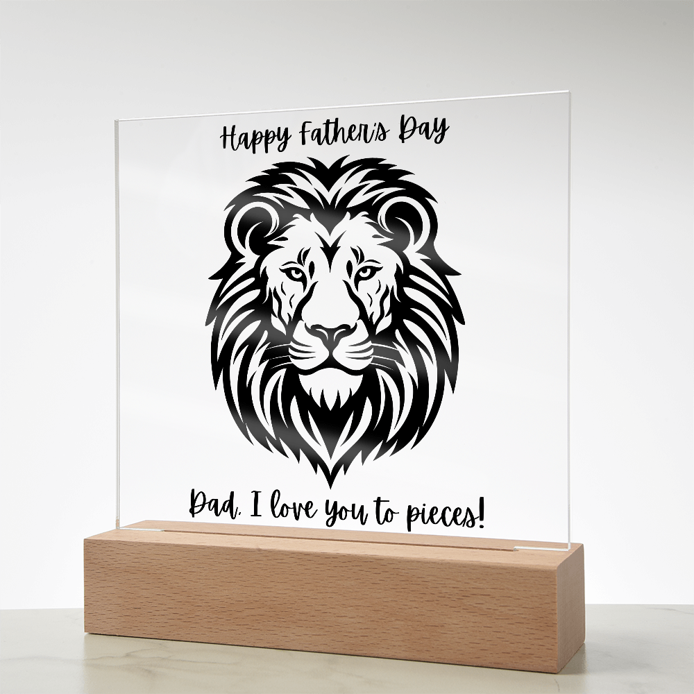 Acrylic Square Plaque/Lion/ Happy Father's Day