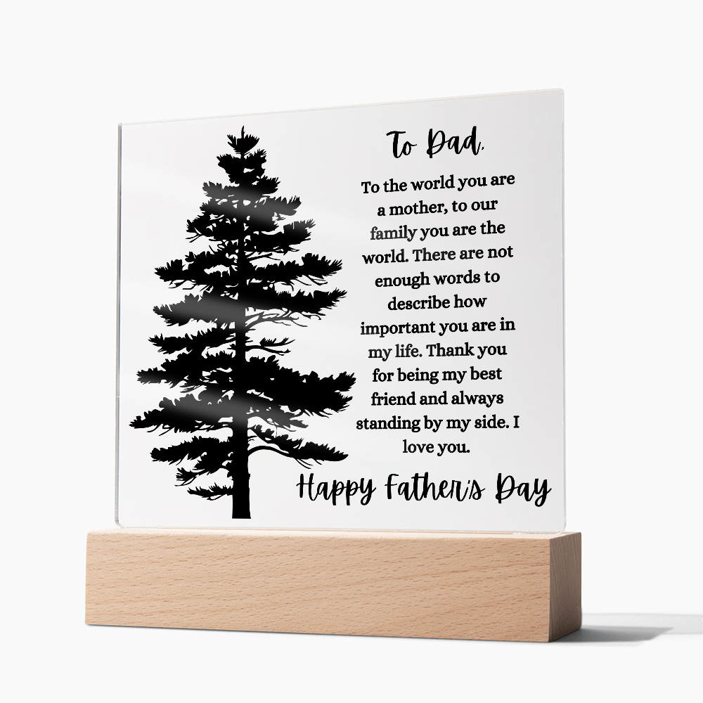 Acrylic Square Plaque/Tree/Happy Father's Day