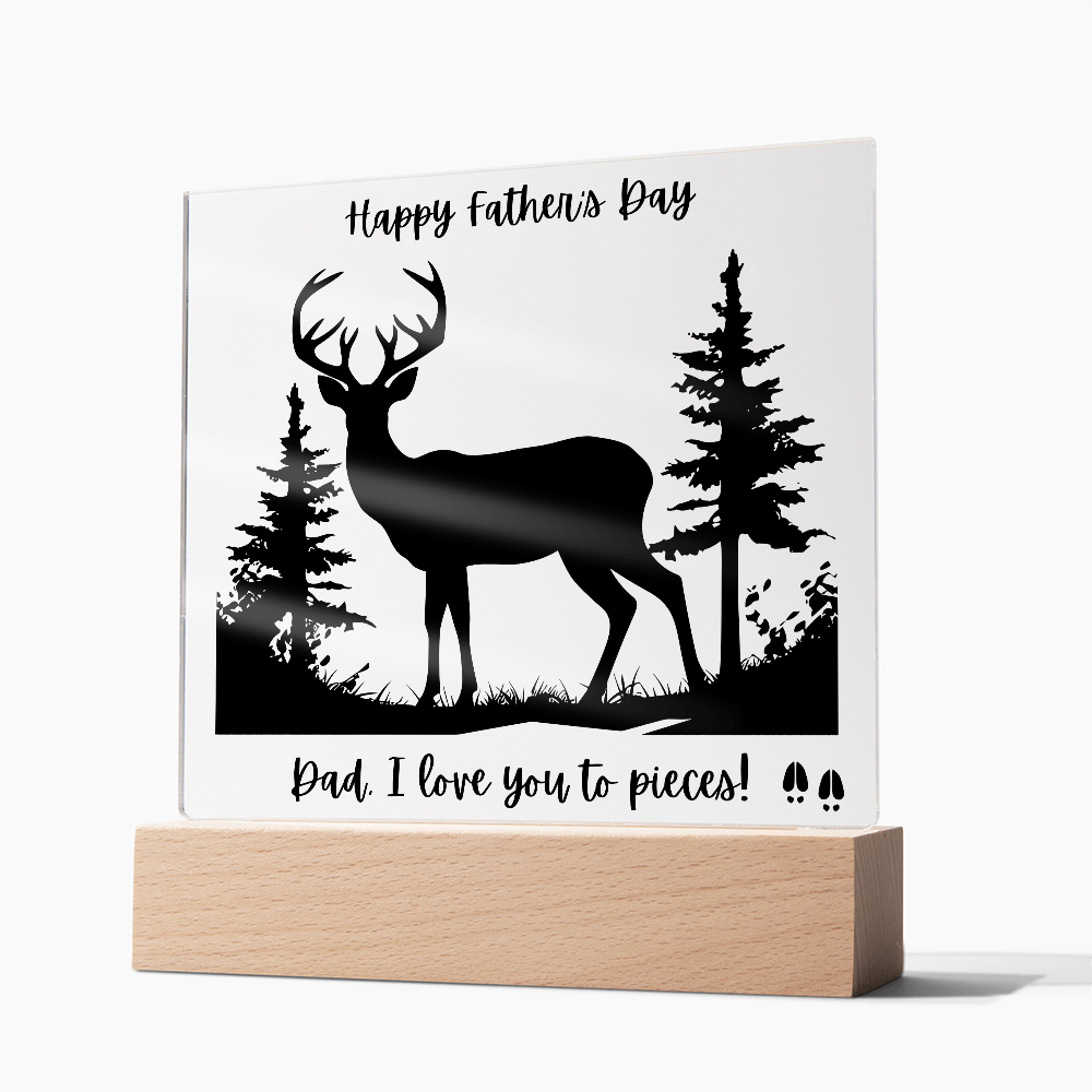 Acrylic Square Plaque/Buck?Happy Father's Day