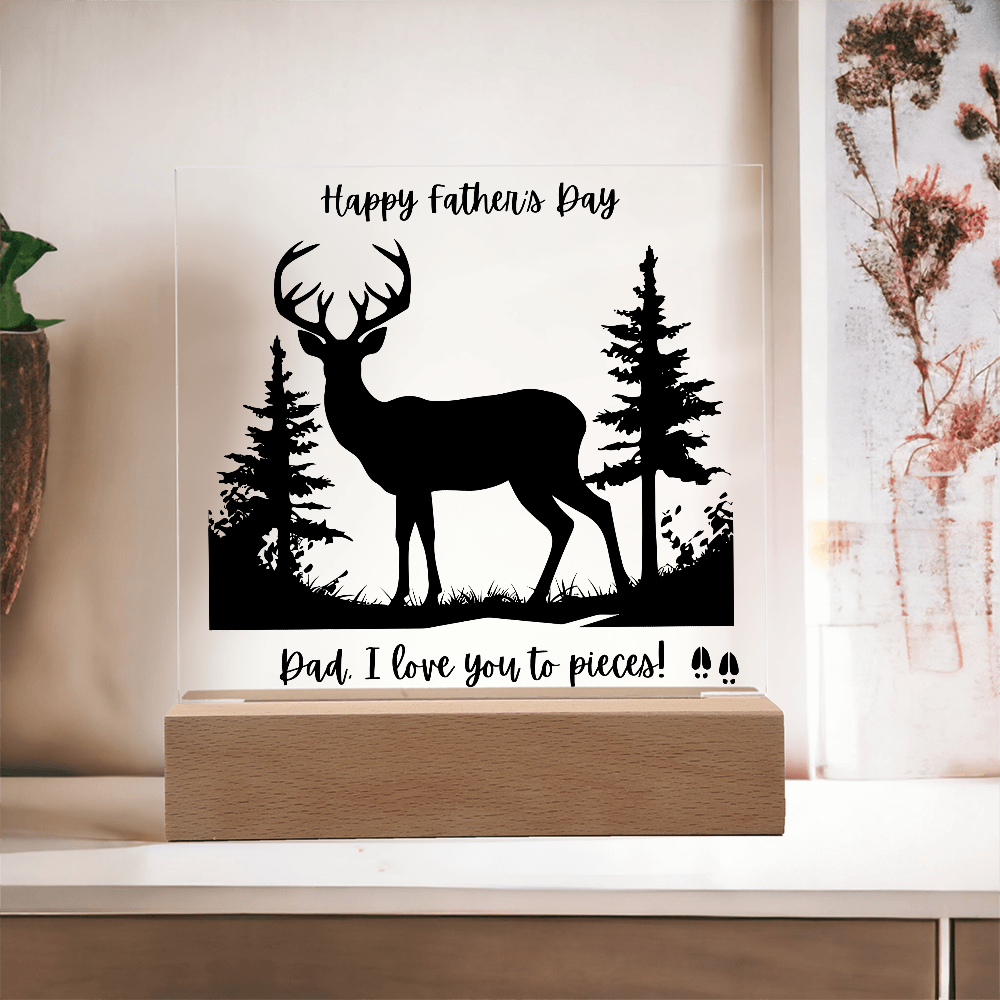 Acrylic Square Plaque/Buck?Happy Father's Day