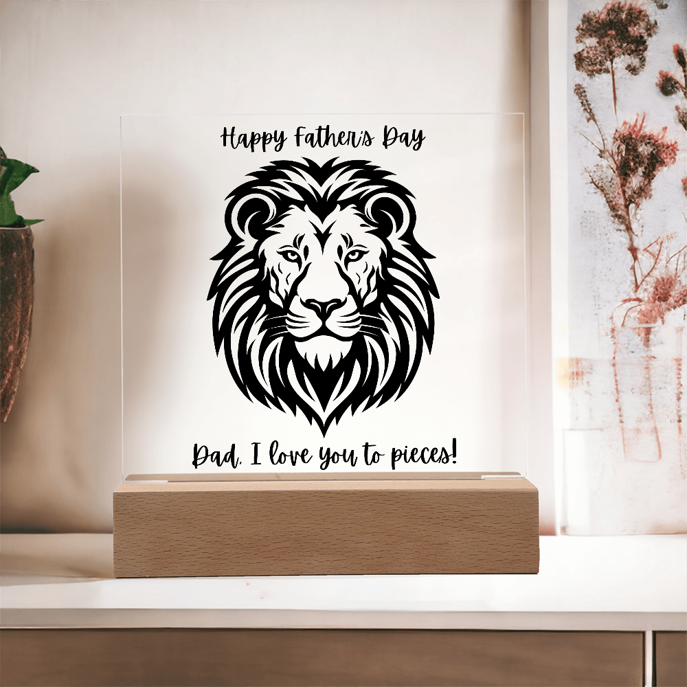 Acrylic Square Plaque/Lion/ Happy Father's Day