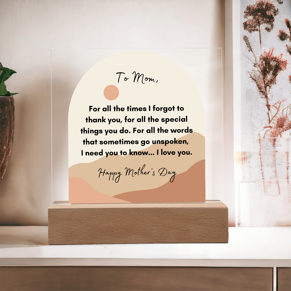 Acrylic Square Plaque/ Happy Mother's Day