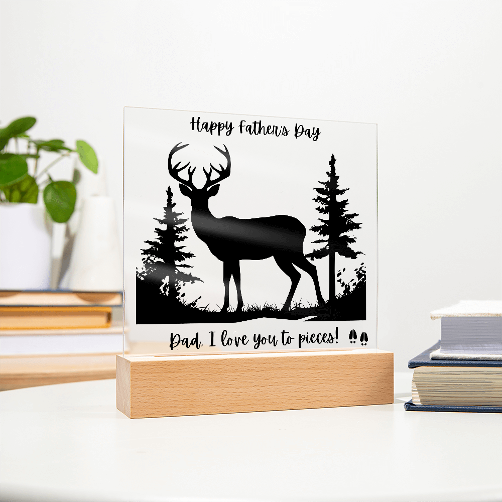 Acrylic Square Plaque/Buck?Happy Father's Day