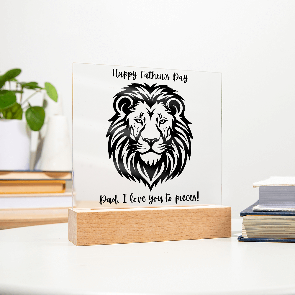 Acrylic Square Plaque/Lion/ Happy Father's Day