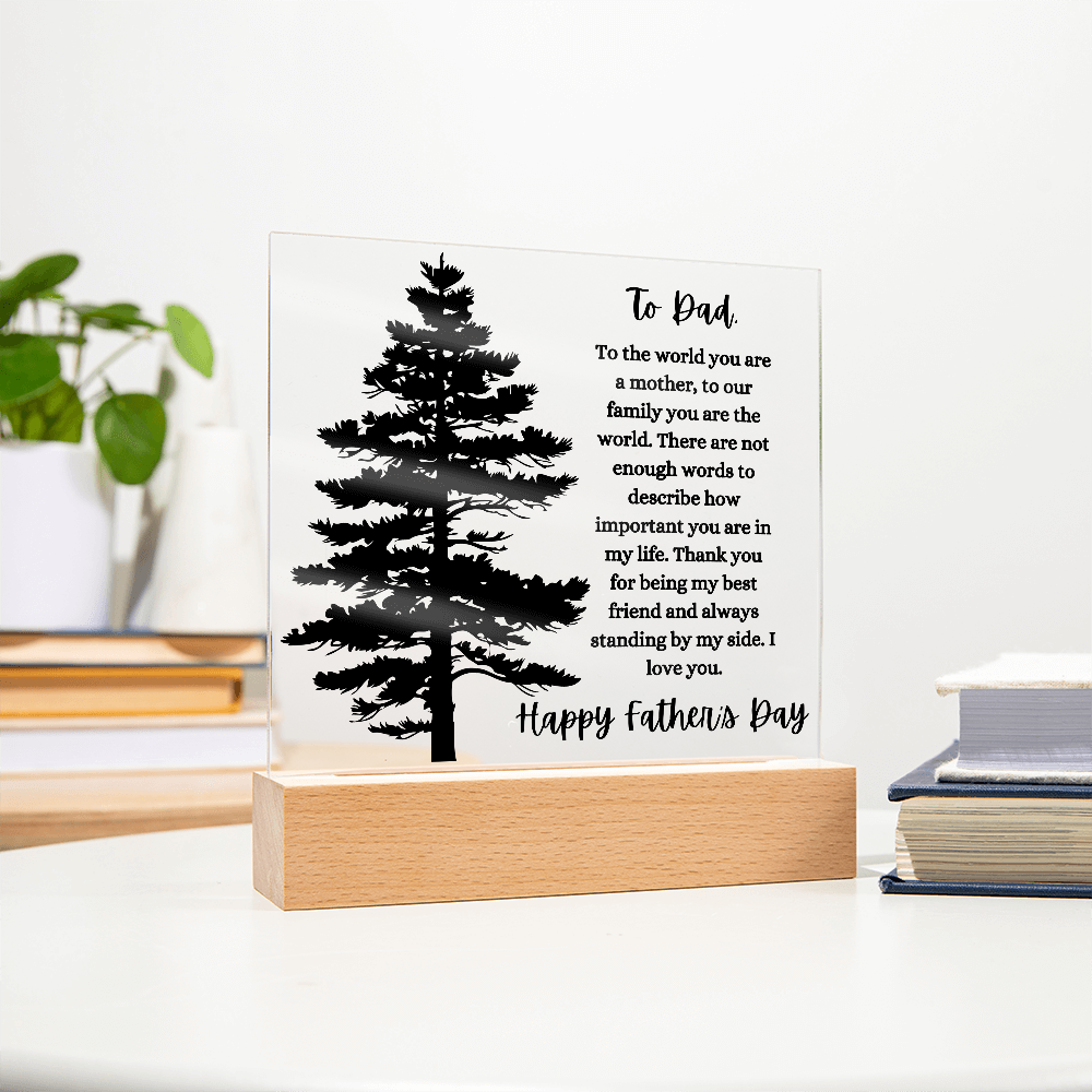 Acrylic Square Plaque/Tree/Happy Father's Day