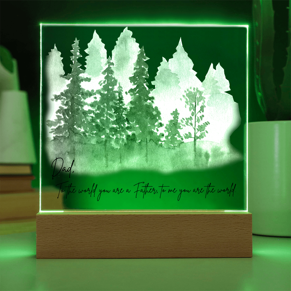 Acrylic Square Plaque/Dad To me you are the world