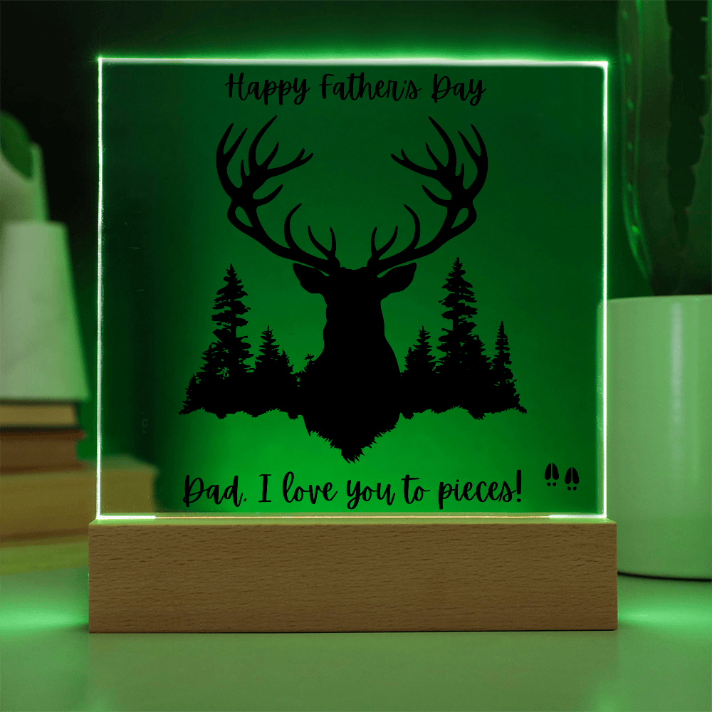 Acrylic Square Plaque/Big Buck/Happy Father's Day