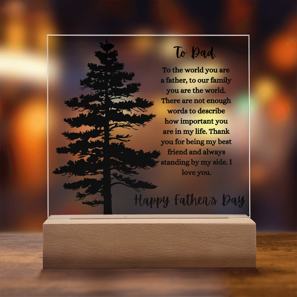 Acrylic Square Plaque/Happy Father's Day