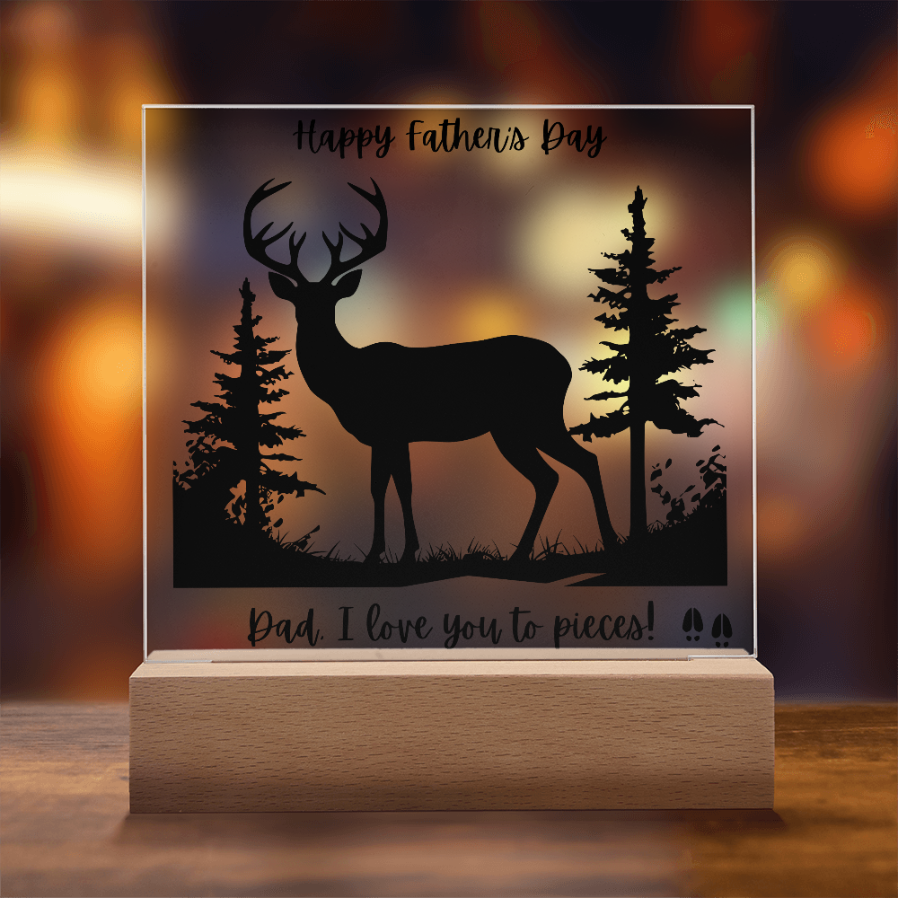 Acrylic Square Plaque/Buck?Happy Father's Day