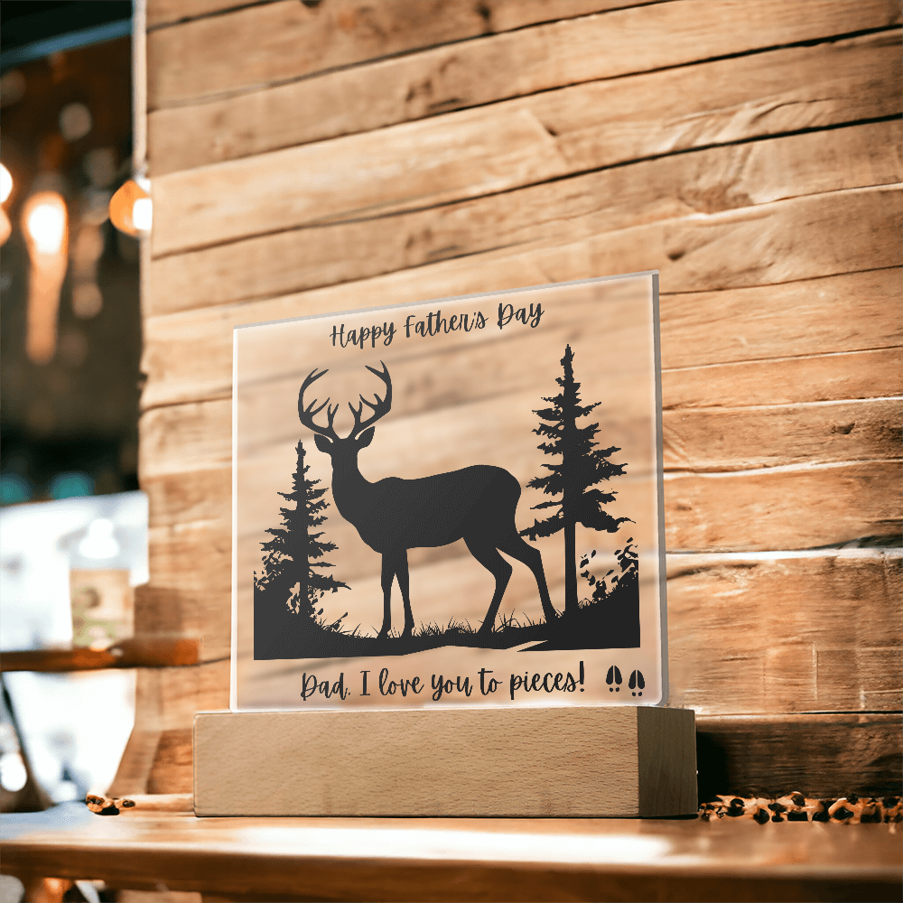 Acrylic Square Plaque/Buck?Happy Father's Day