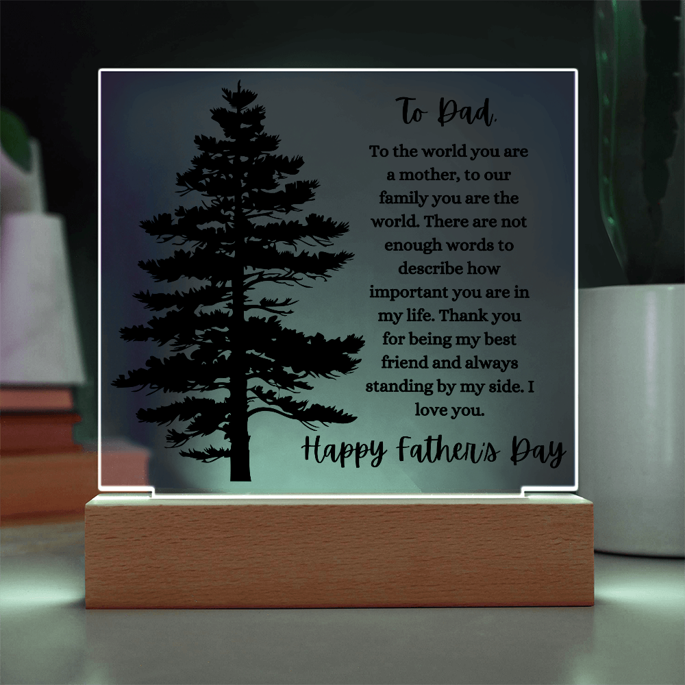 Acrylic Square Plaque/Tree/Happy Father's Day