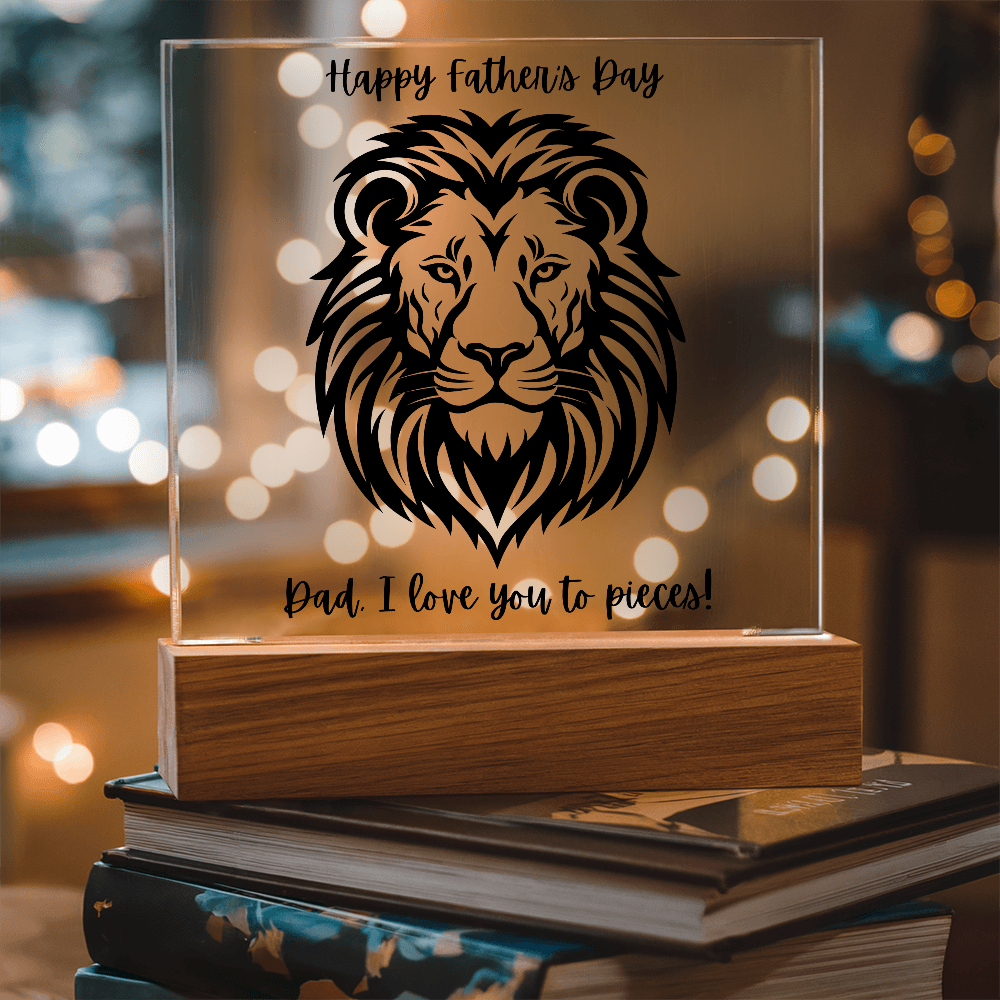 Acrylic Square Plaque/Lion/ Happy Father's Day