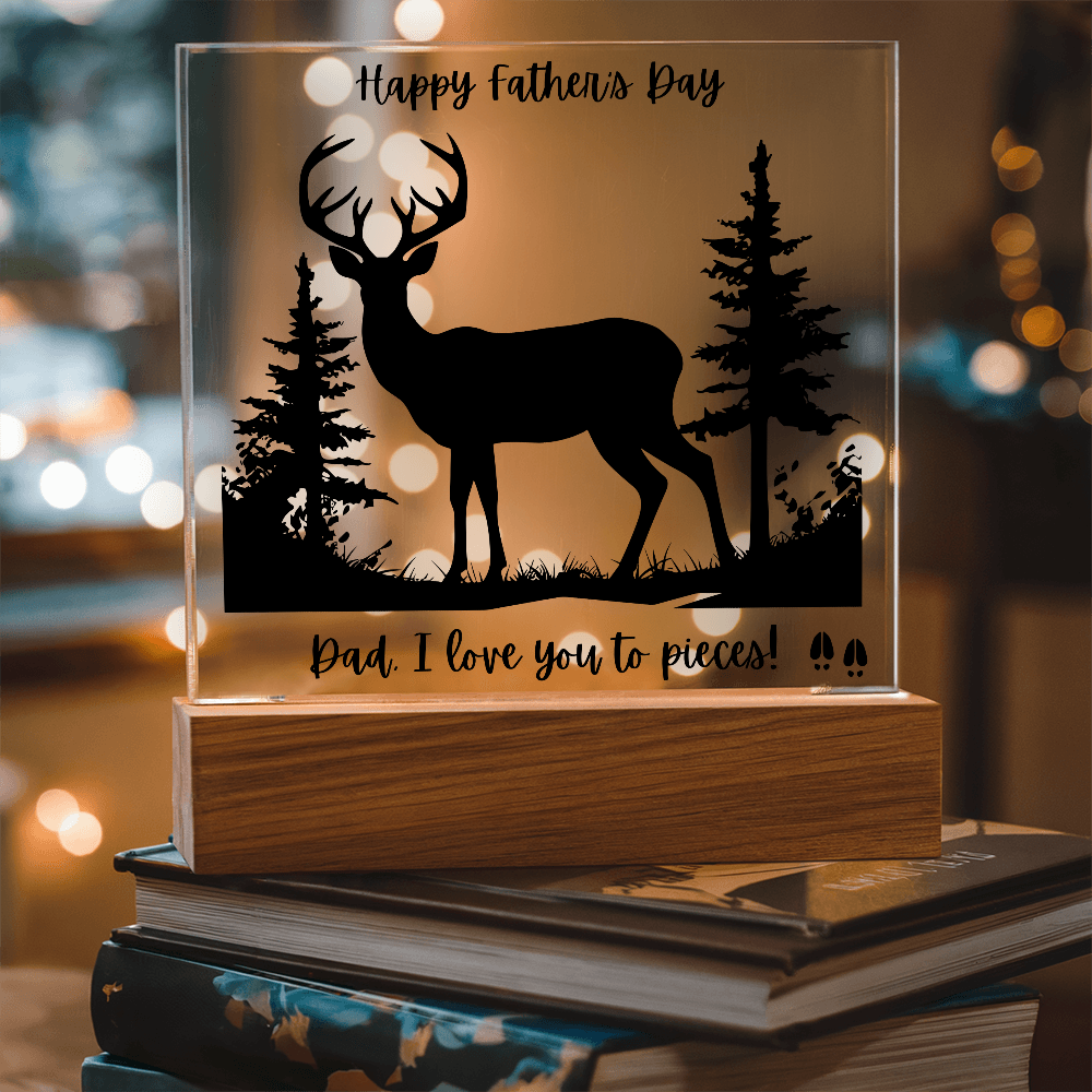 Acrylic Square Plaque/Buck?Happy Father's Day